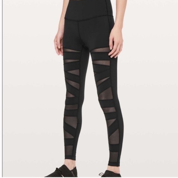 Lululemon Wunder Under mesh cut out tights black small - Picture 1 of 6